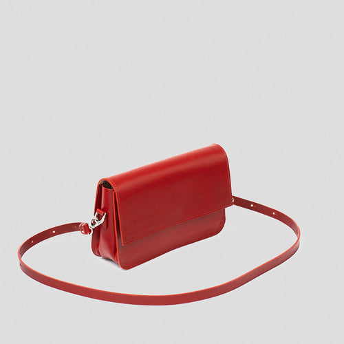 Leather Shoulder Bag - Curie (Red)