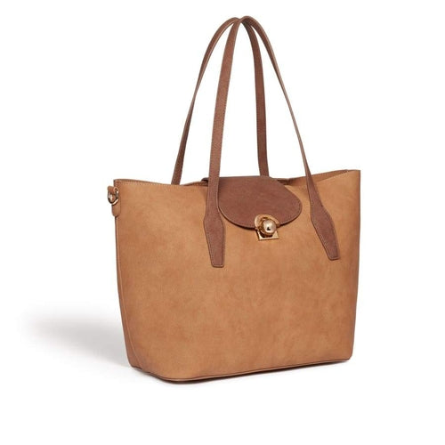Maple Brown Vegan Leather Tote Bag